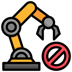 STOP PRODUCTION filled outline icon,linear,outline,graphic,illustration