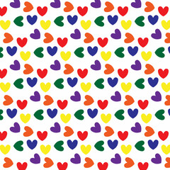 Seamless pattern with hearts in lgbt colors. Lgbt pattern.