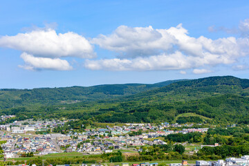 北海道　元炭鉱の町赤平市を望む
