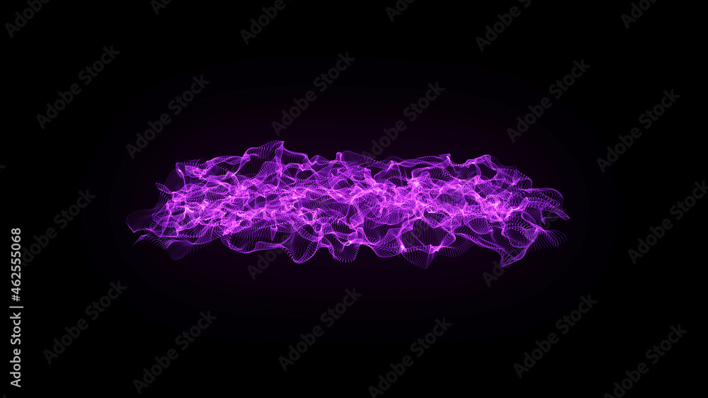 Poster abstract pink cloud on black background. minimalistic abstract background with pink object