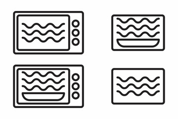 Microwave oven safe symbol vector container cooking isolated oven safe symbol microwave - obrazy, fototapety, plakaty