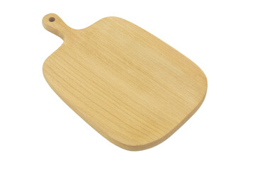 Wooden kitchen board isolated on white background	