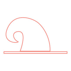Neon wizard hat red color vector illustration flat style image
