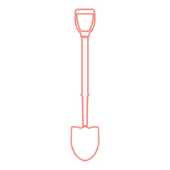 Neon shovel red color vector illustration flat style image