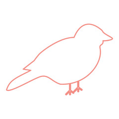 Neon bird red color vector illustration flat style image