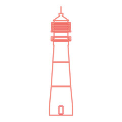 Neon lighthouse red color vector illustration flat style image