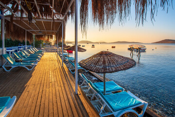 Ortakent Yahsi Beach in Bodrum Town of Turkey