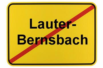 Illustration eines Stadtausgangsschildes der Stadt Lauter-Bernsbach