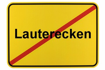 Illustration eines Stadtausgangsschildes der Stadt Lauterecken