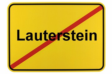 Illustration eines Stadtausgangsschildes der Stadt Lauterstein 