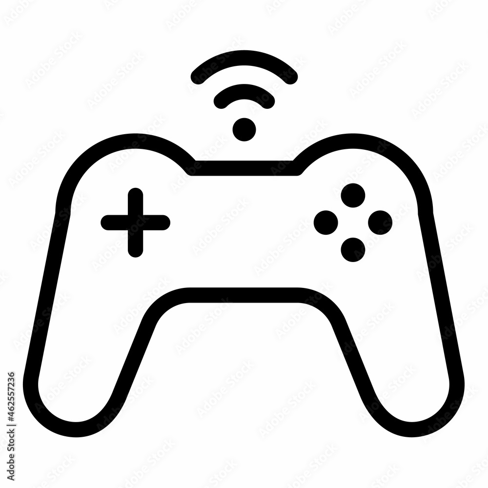 Poster game control wireless joystick single isolated icon with outline style