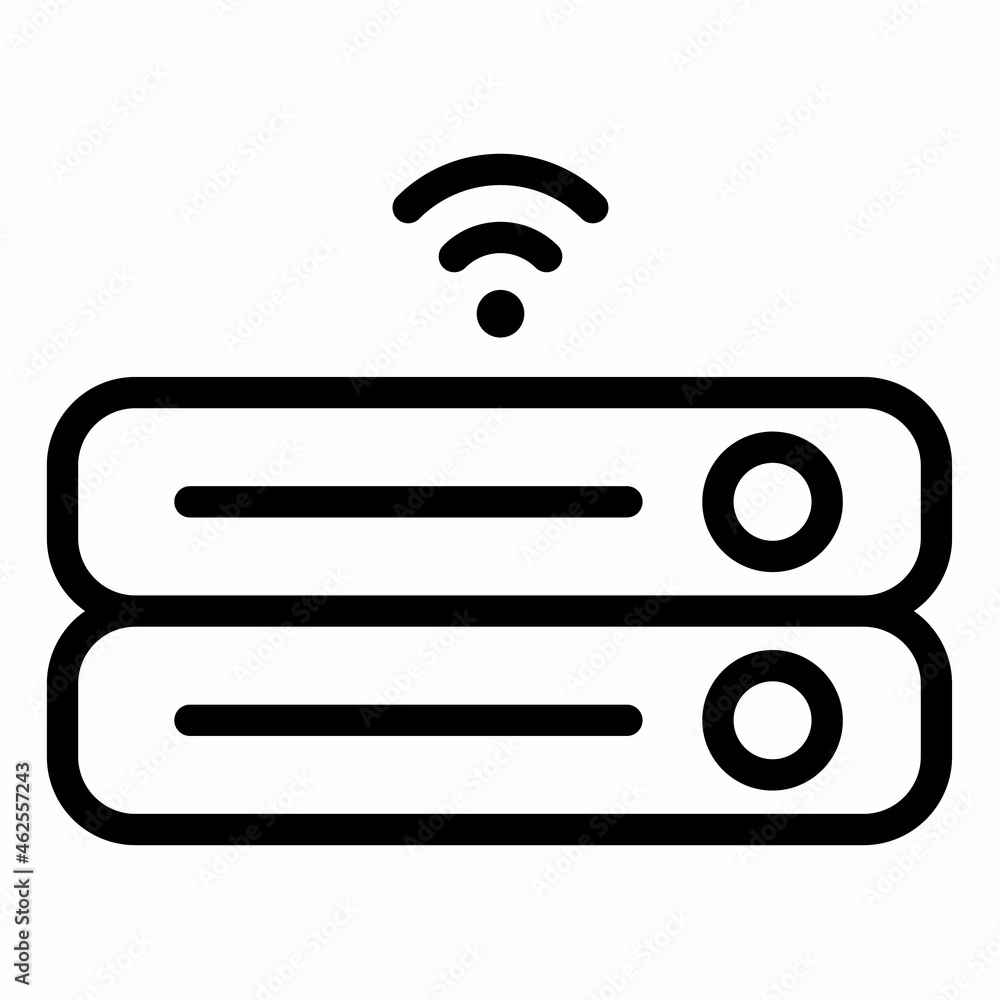 Poster wireless server storage iot single isolated icon with outline style
