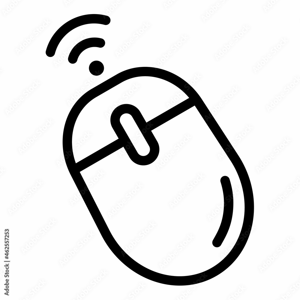Poster mouse wireless electronic iot single isolated icon with outline style