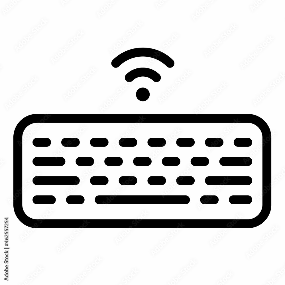 Fototapete wireless keyboard hardware device single isolated icon with outline style