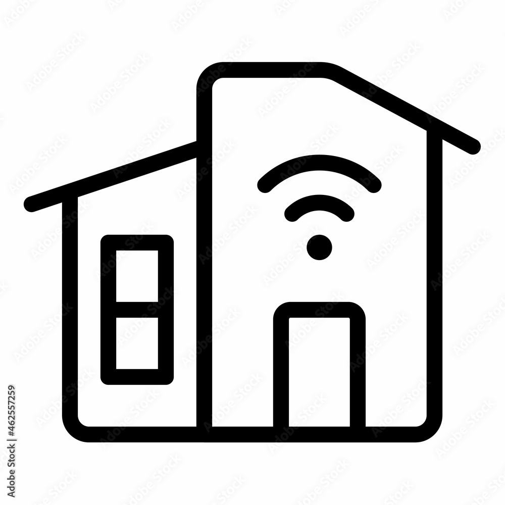 Poster smart home wifi iot single isolated icon with outline style