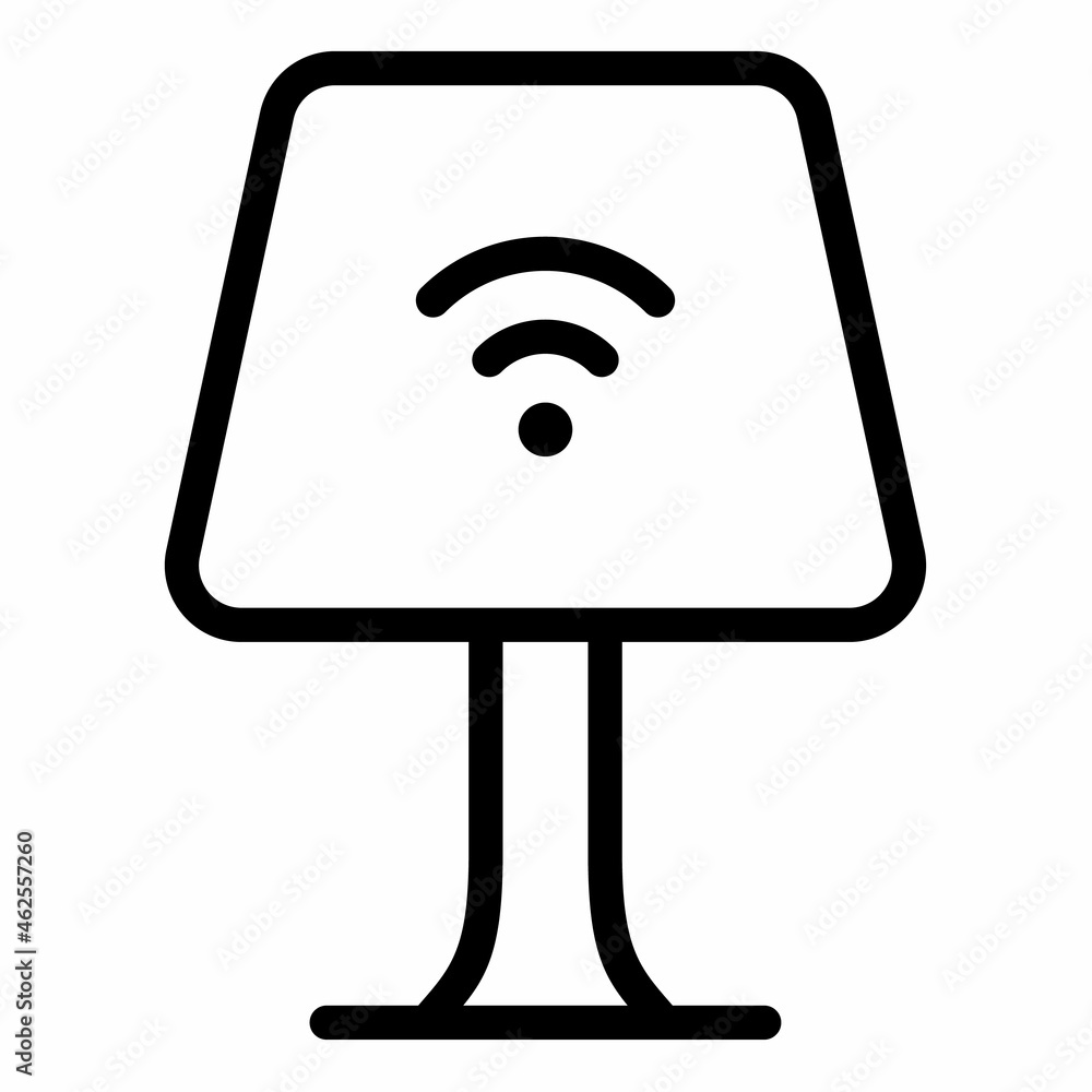 Poster smart lamp iot single isolated icon with outline style