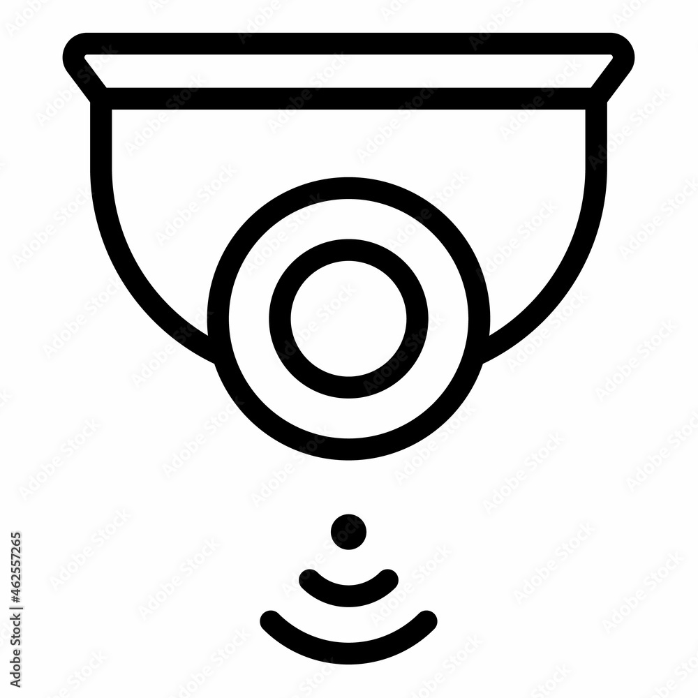 Poster smart cctv camera wifi security single isolated icon with outline style