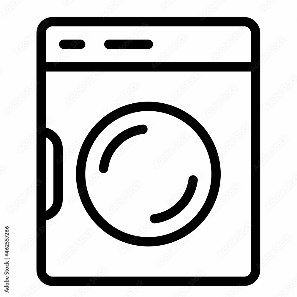 Poster washer machine smart single isolated icon with outline style