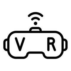 vr virtual glasses single isolated icon with outline style