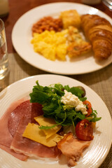 fried eggs with bacon
