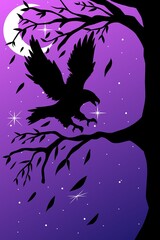 halloween background with eagle