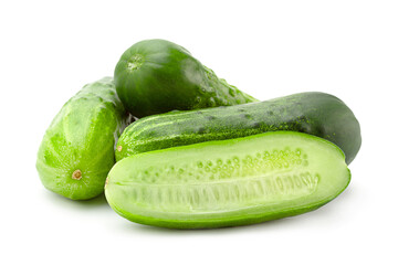 cucumber vegetable closeup on white