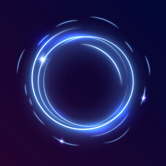 Neon Frames Set, Illuminated Fluorescent Geometric Shapes