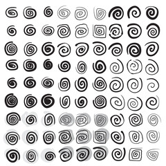 Fototapeta premium Spiral icon, Swirl wave symbol, whirl silhouette, vortex sign