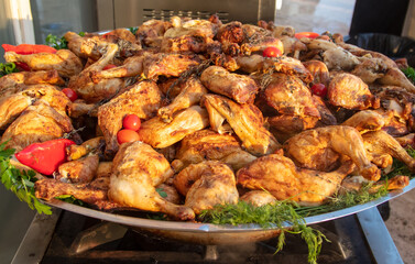 Fried chicken in a dish