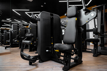 Modern gym interior with new fitness equipment