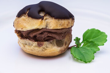 cream and chocolate cakes isolated