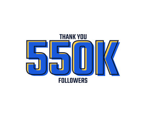 Thank You 550 K Followers Card Celebration Vector. 550000 Followers Congratulation Post Social Media Template.