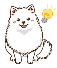 思い付くポメラニアン（白）