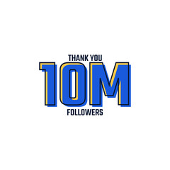 Thank You 10 M Followers Card Celebration Vector. 10000000 Followers Congratulation Post Social Media Template.