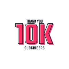 Thank You 10 k Subscribers Celebration Background Design. 10000 Subscribers Congratulation Post Social Media Template.
