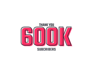 Thank You 600 k Subscribers Celebration Background Design. 600000 Subscribers Congratulation Post Social Media Template.