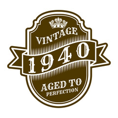 vintage 1940 Aged to perfection, 1940 birthday typography design for T-shirt