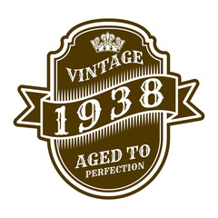 vintage 1938 Aged to perfection, 1938 birthday typography design for T-shirt
