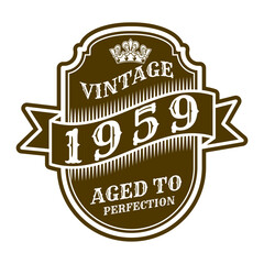 vintage 1959 Aged to perfection, 1959 birthday typography design for T-shirt