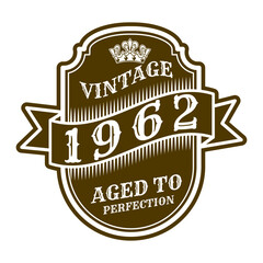 vintage 1962 Aged to perfection, 1962 birthday typography design for T-shirt