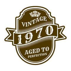 vintage 1970 Aged to perfection, 1970 birthday typography design for T-shirt