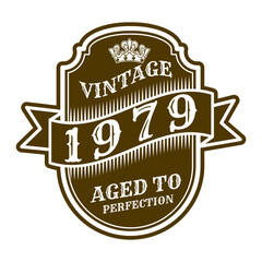 vintage 1979 Aged to perfection, 1979 birthday typography design for T-shirt
