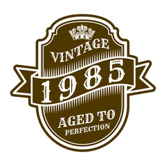 vintage 1985 Aged to perfection, 1985 birthday typography design for T-shirt