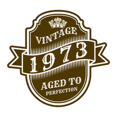 vintage 1973 Aged to perfection, 1973 birthday typography design for T-shirt