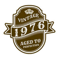 vintage 1976 Aged to perfection, 1976 birthday typography design for T-shirt