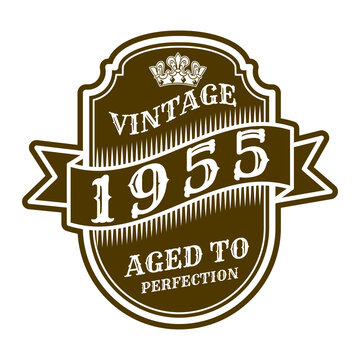 vintage 1955 Aged to perfection, 1955 birthday typography design for T-shirt