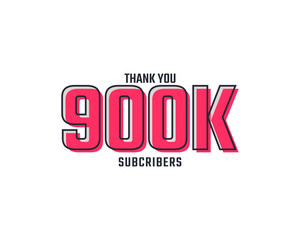 Thank You 900 k Subscribers Celebration Background Design. 900000 Subscribers Congratulation Post Social Media Template.