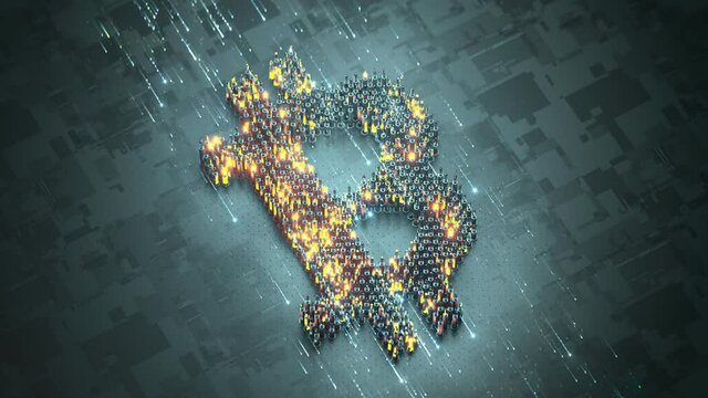 Bitcoin symbol. Seamless loop 3D render animation