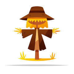 Cartoon scarecrow vector isolated illustration