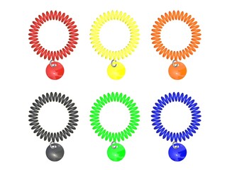スパイラルコイルタグの3dイラストの6色セット